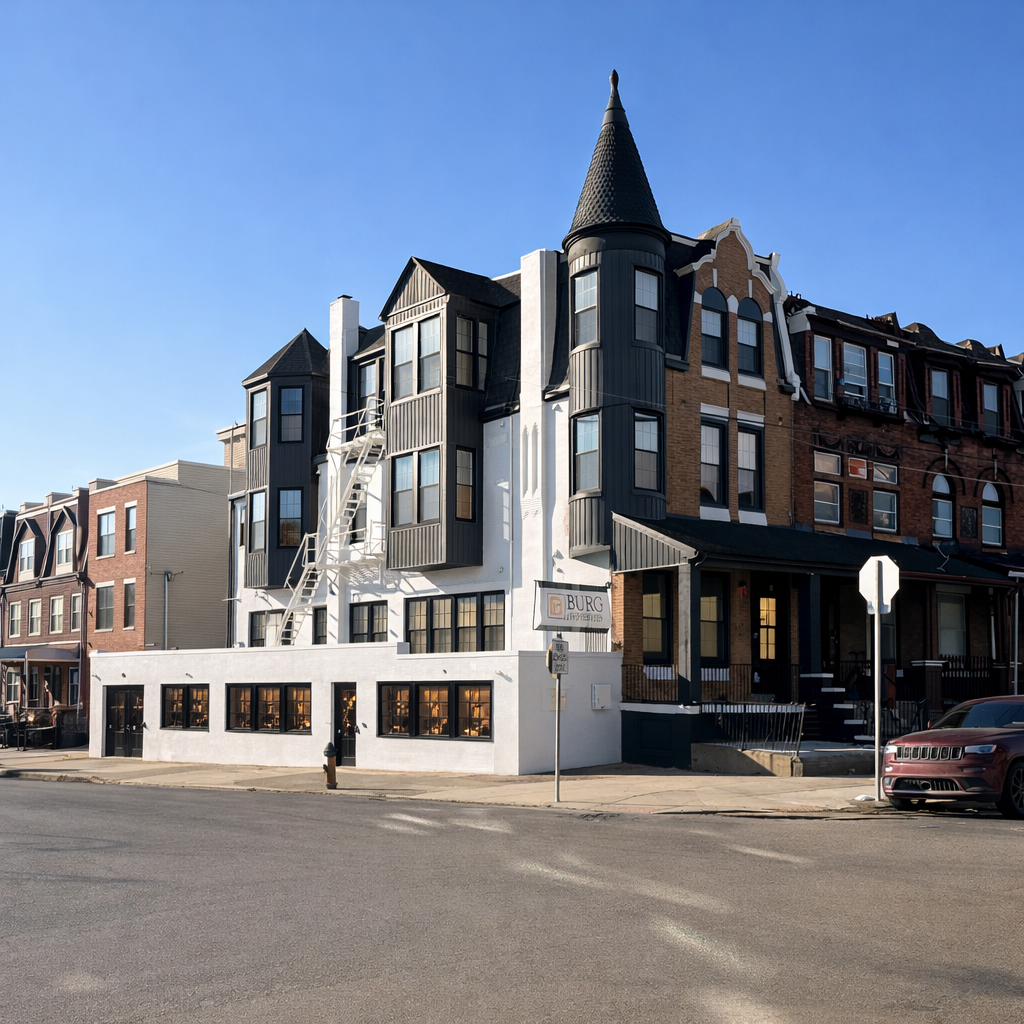 900 N 41st Street — completed renovation with turret and storefront